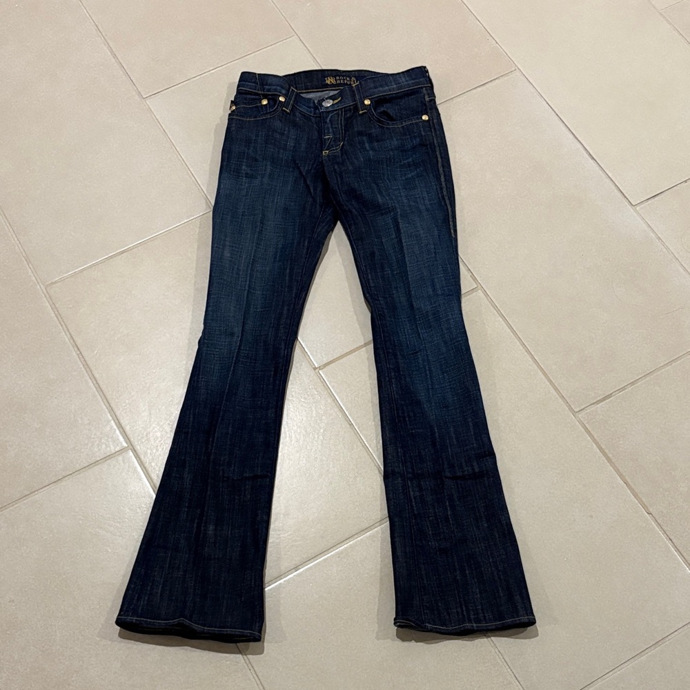 Vintage Rock & Republic Kasandra Low Rise Bootcut Jeans Size 23 dark wash Y2K